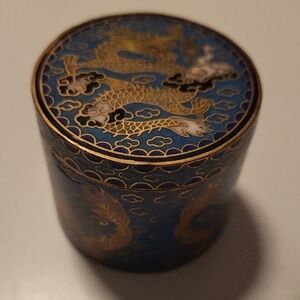 Blue and Gold Dragon Art Piece